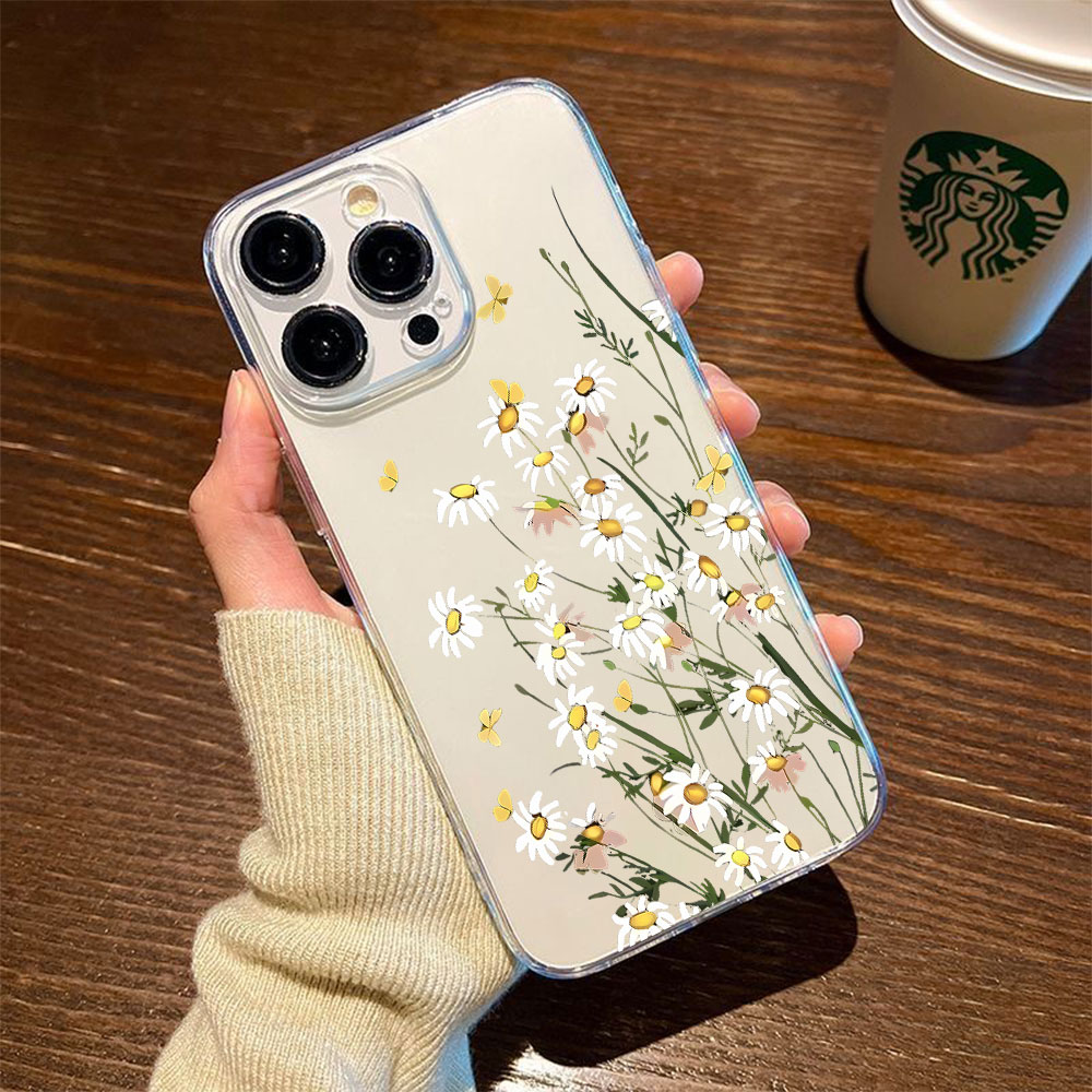 Apple Iphone 15 Pro Max - غطاء هاتف جديد بتصميم زهرة الأقحوان