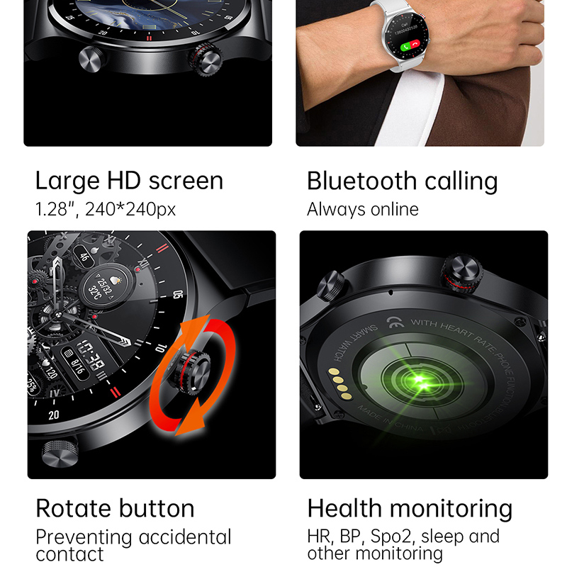 ساعة ذكية للرجال مع خاصية الات - مراجعة Smartwatch Custom وسعره