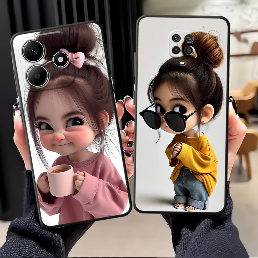 غطاء هاتف بنمط فتاة كرتونية له - مراجعة Xiaomi Redmi Note 13 وسعره